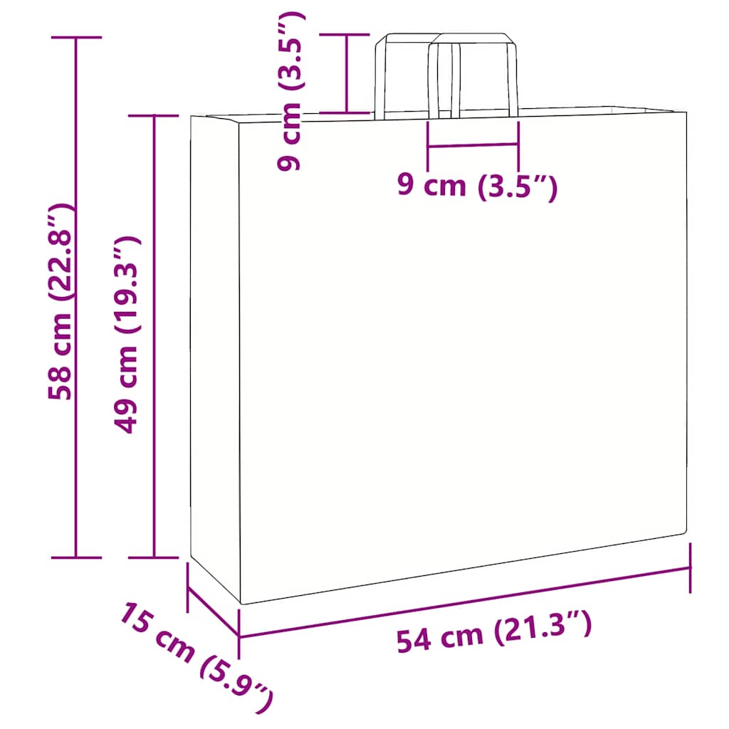 Papiertragetaschen 50 Stk. mit Henkeln Rosa 54x15x49 cm