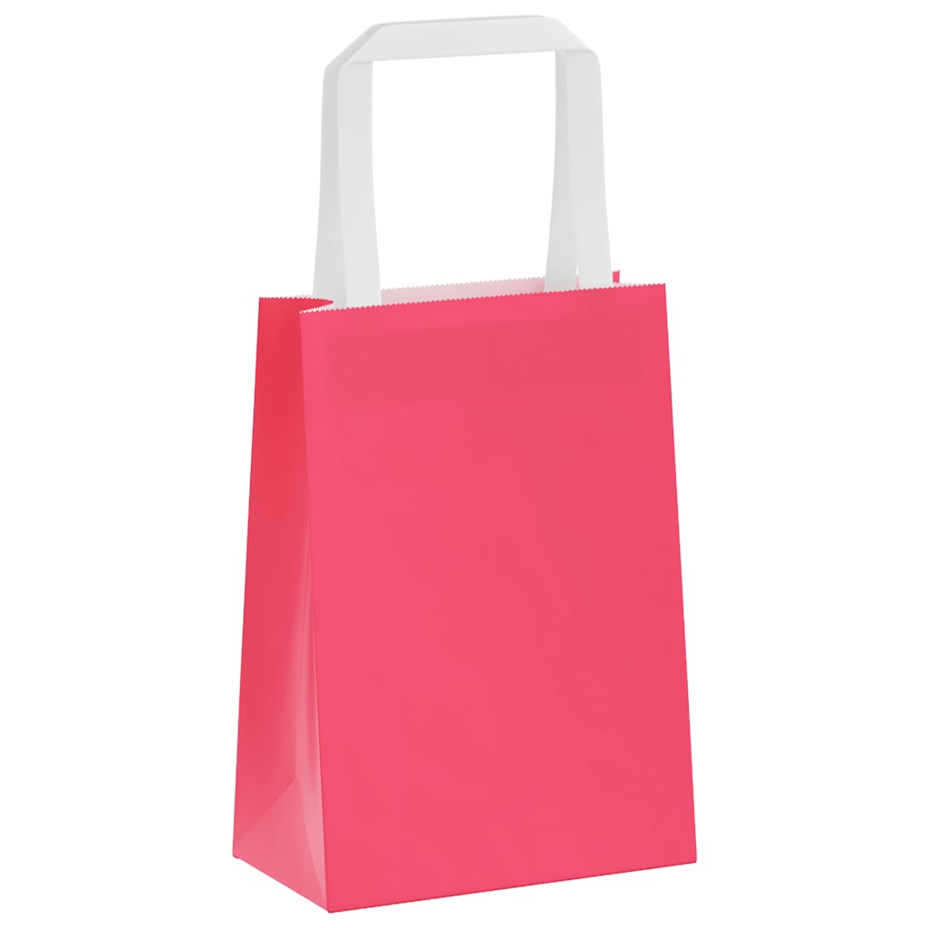 Papiertragetaschen 250 Stk. mit Henkeln Rosa 15x8x21 cm