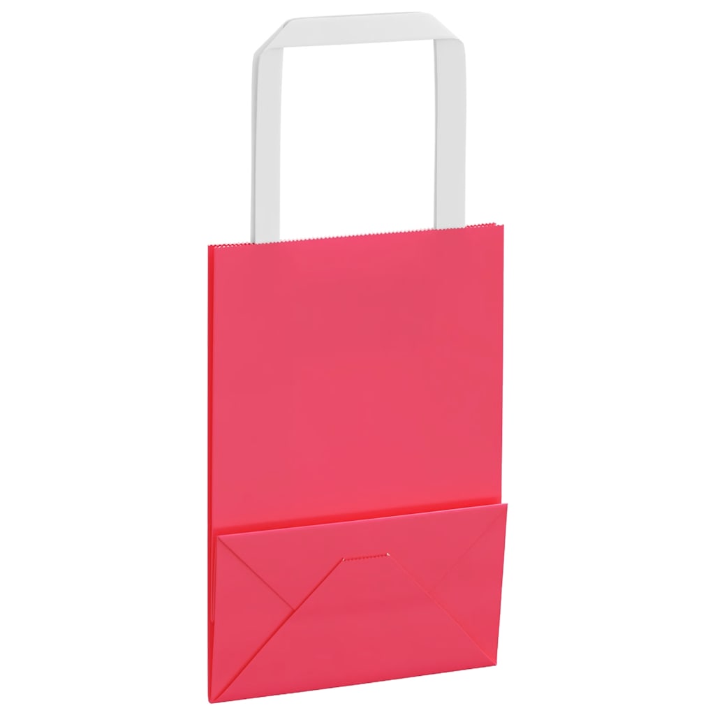 Papiertragetaschen 250 Stk. mit Henkeln Rosa 15x8x21 cm