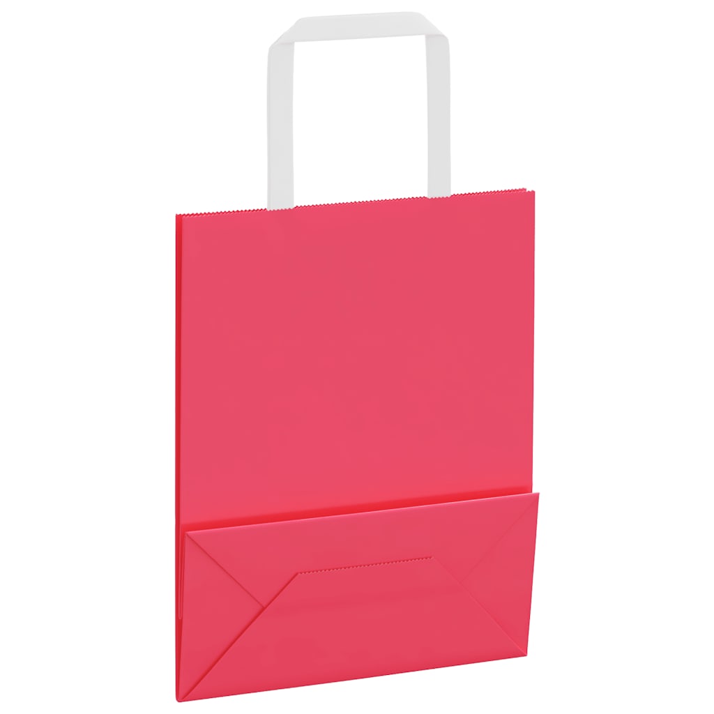 Papiertragetaschen 250 Stk. mit Henkeln Rosa 18x8x22 cm