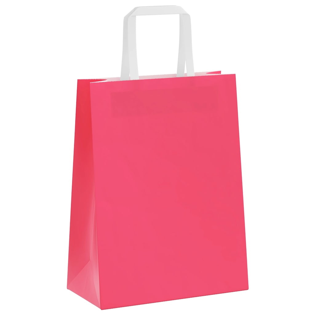 Papiertragetaschen 250 Stk. mit Henkeln Rosa 21x11x28 cm