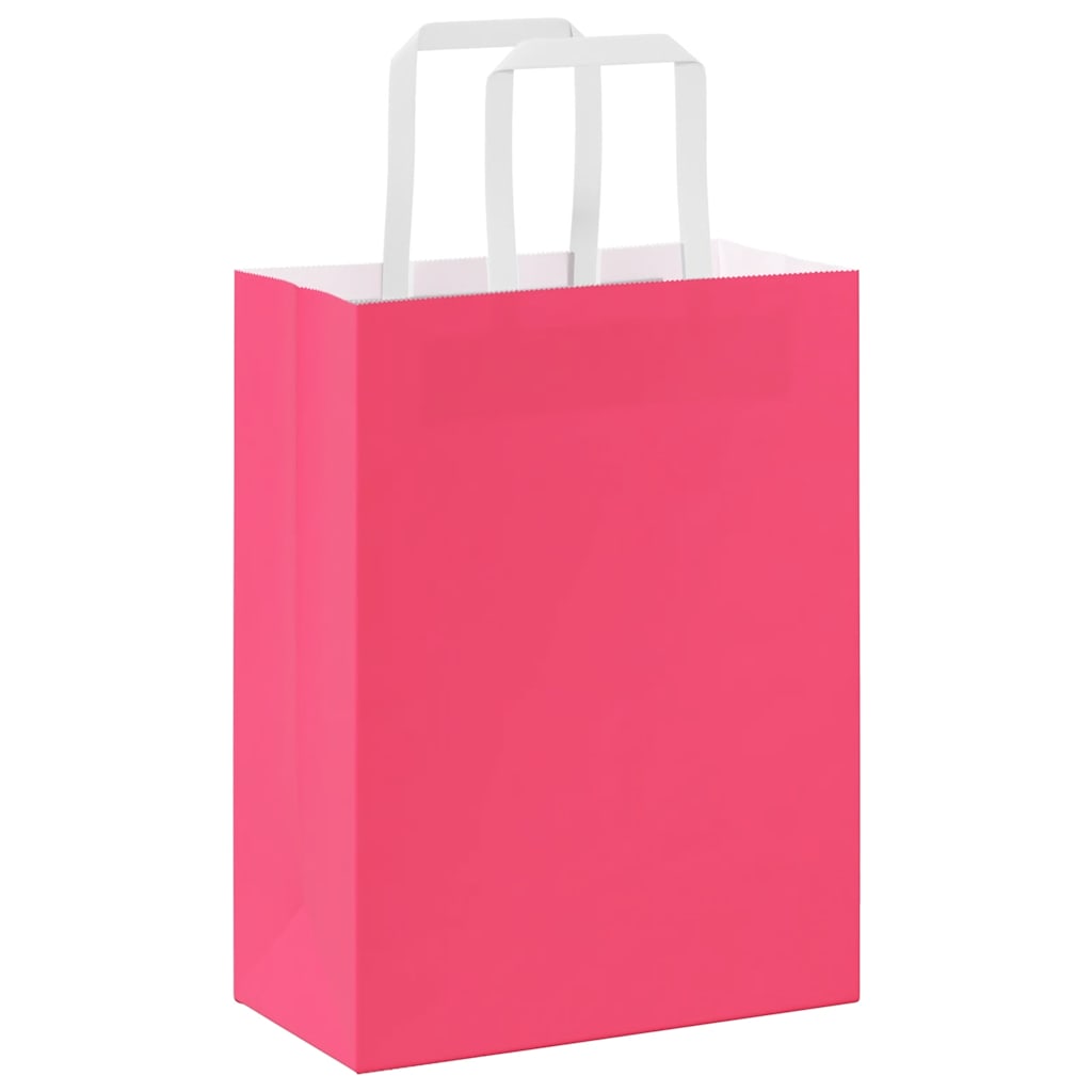 Papiertragetaschen 250 Stk. mit Henkeln Rosa 21x11x28 cm