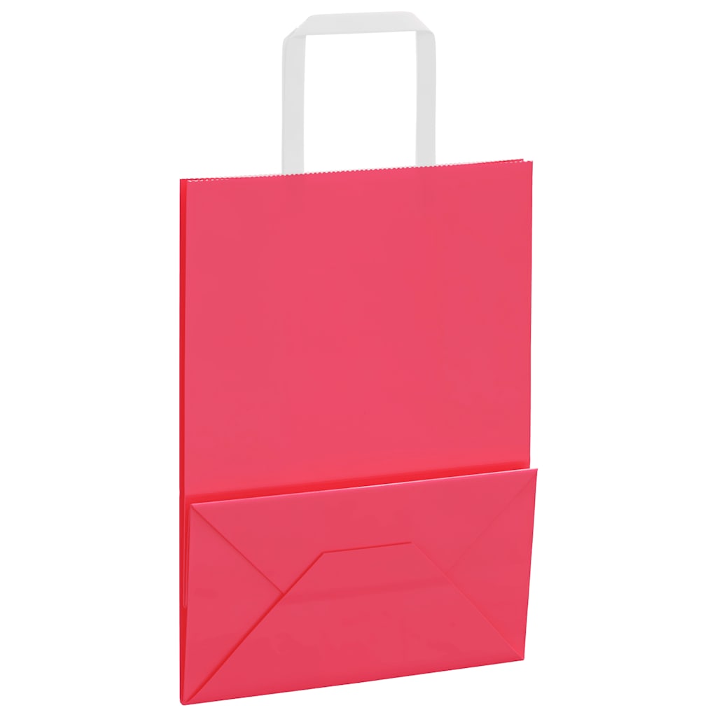 Papiertragetaschen 250 Stk. mit Henkeln Rosa 21x11x28 cm