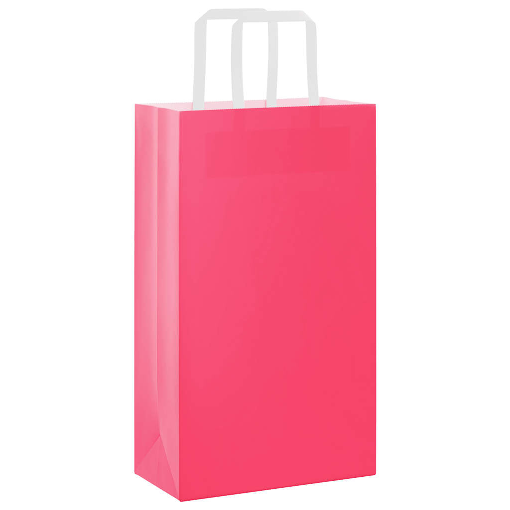 Papiertragetaschen 250 Stk. mit Henkeln Rosa 21x11x36 cm