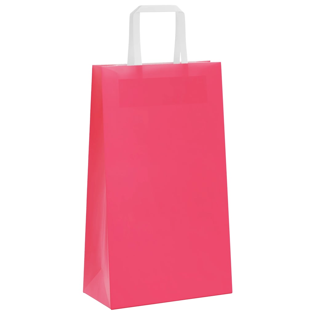 Papiertragetaschen 250 Stk. mit Henkeln Rosa 21x11x36 cm