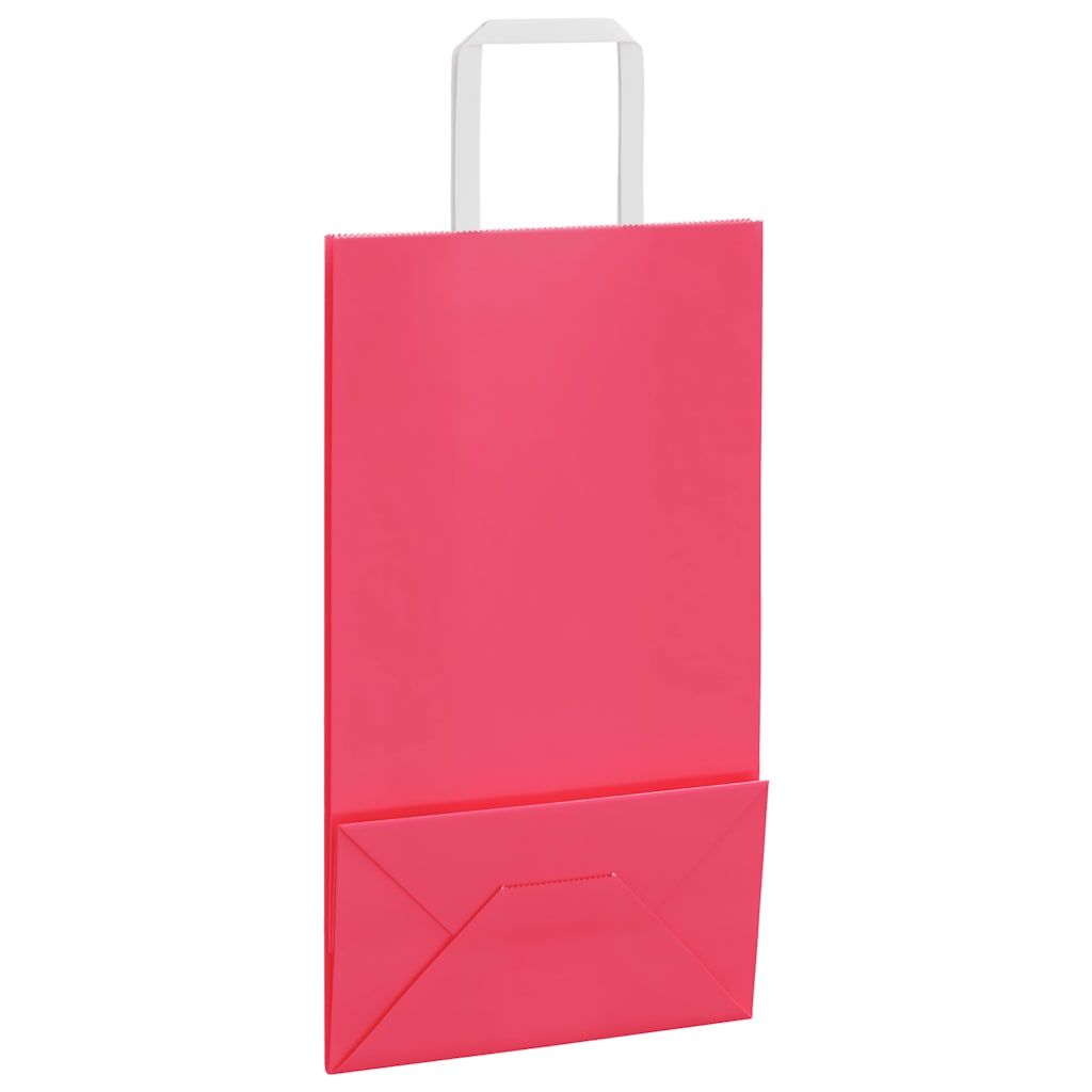 Papiertragetaschen 250 Stk. mit Henkeln Rosa 21x11x36 cm