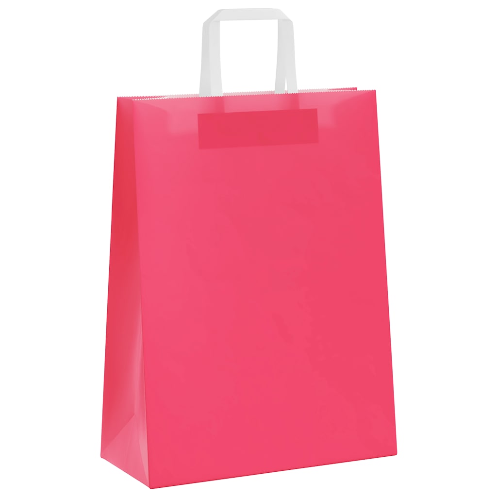 Papiertragetaschen 250 Stk. mit Henkeln Rosa 26x12x35 cm