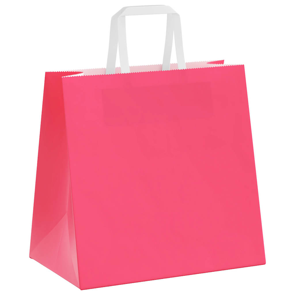 Paper carrier bags 250 pcs. with handles pink 26x17x25 cm