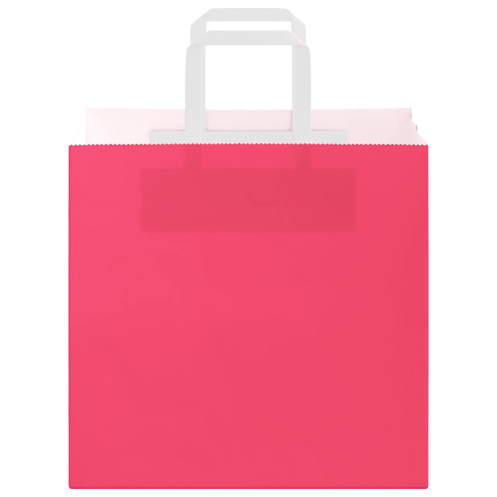 Paper carrier bags 250 pcs. with handles pink 26x17x25 cm