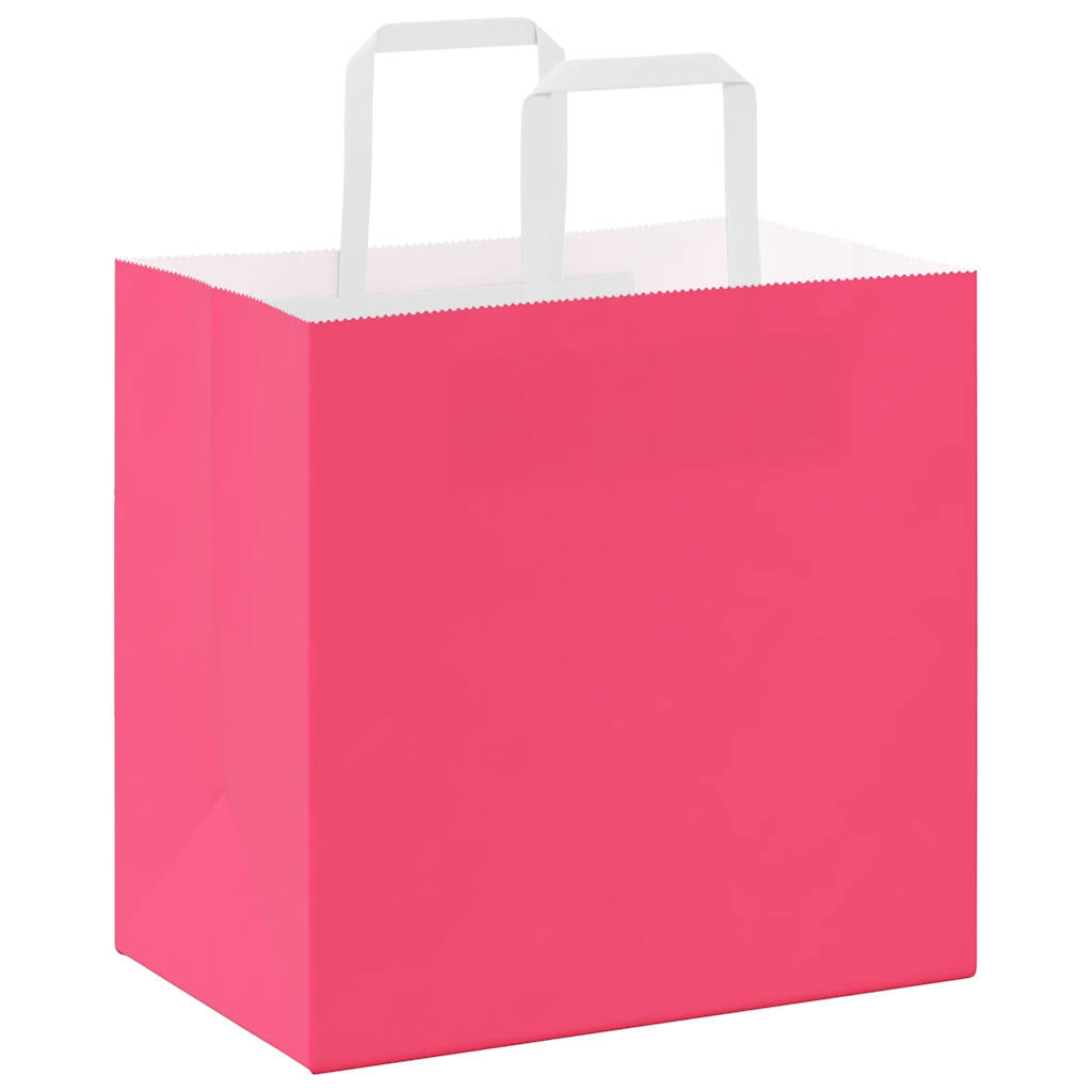 Paper carrier bags 250 pcs. with handles pink 26x17x25 cm