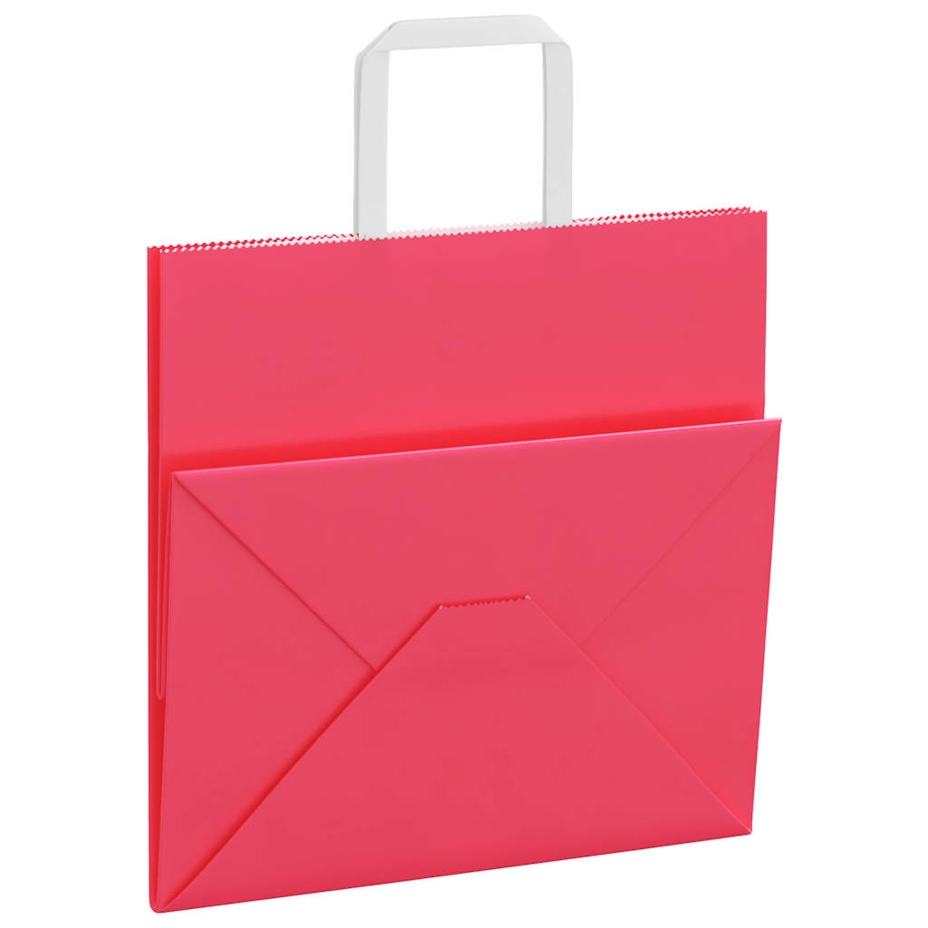 Paper carrier bags 250 pcs. with handles pink 26x17x25 cm