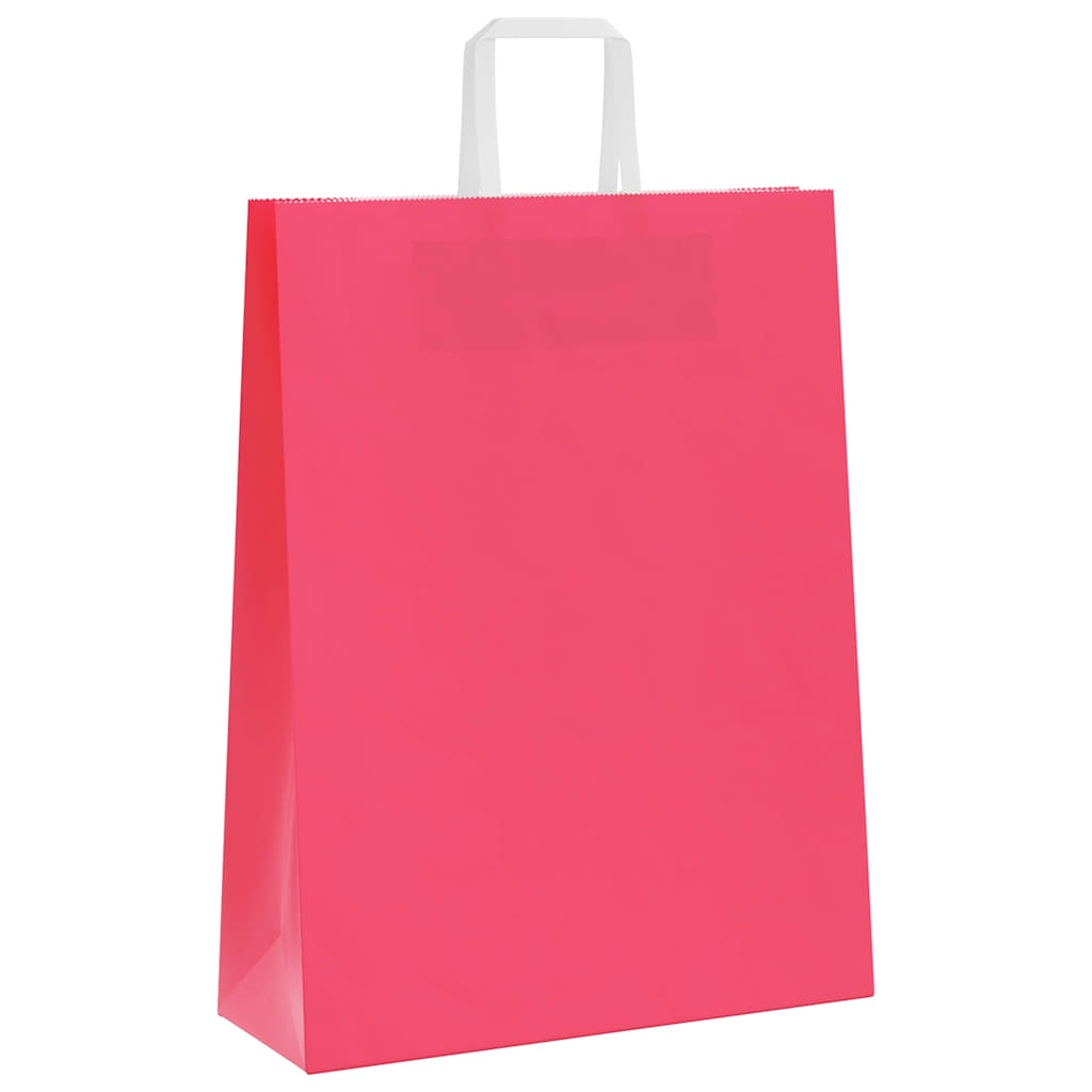 Papiertragetaschen 250 Stk. mit Henkeln Rosa 32x12x42 cm