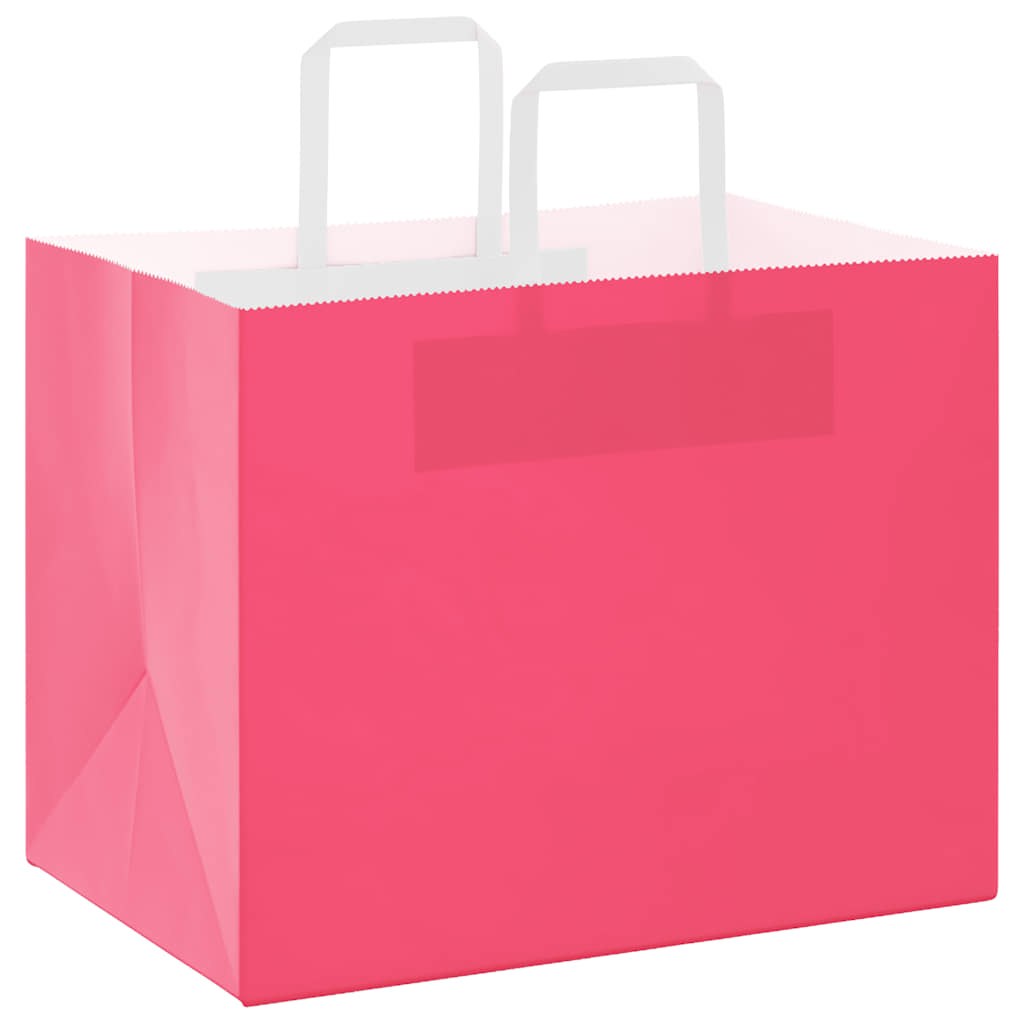 Papiertragetaschen 250 Stk. mit Henkeln Rosa 32x22x24 cm
