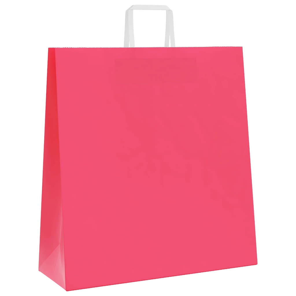 Papiertragetaschen 250 Stk. mit Henkeln Rosa 45x17x48 cm