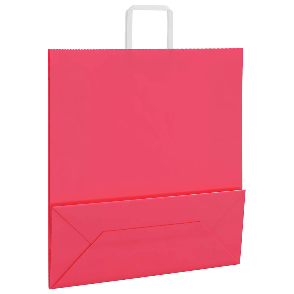 Papiertragetaschen 250 Stk. mit Henkeln Rosa 45x17x48 cm