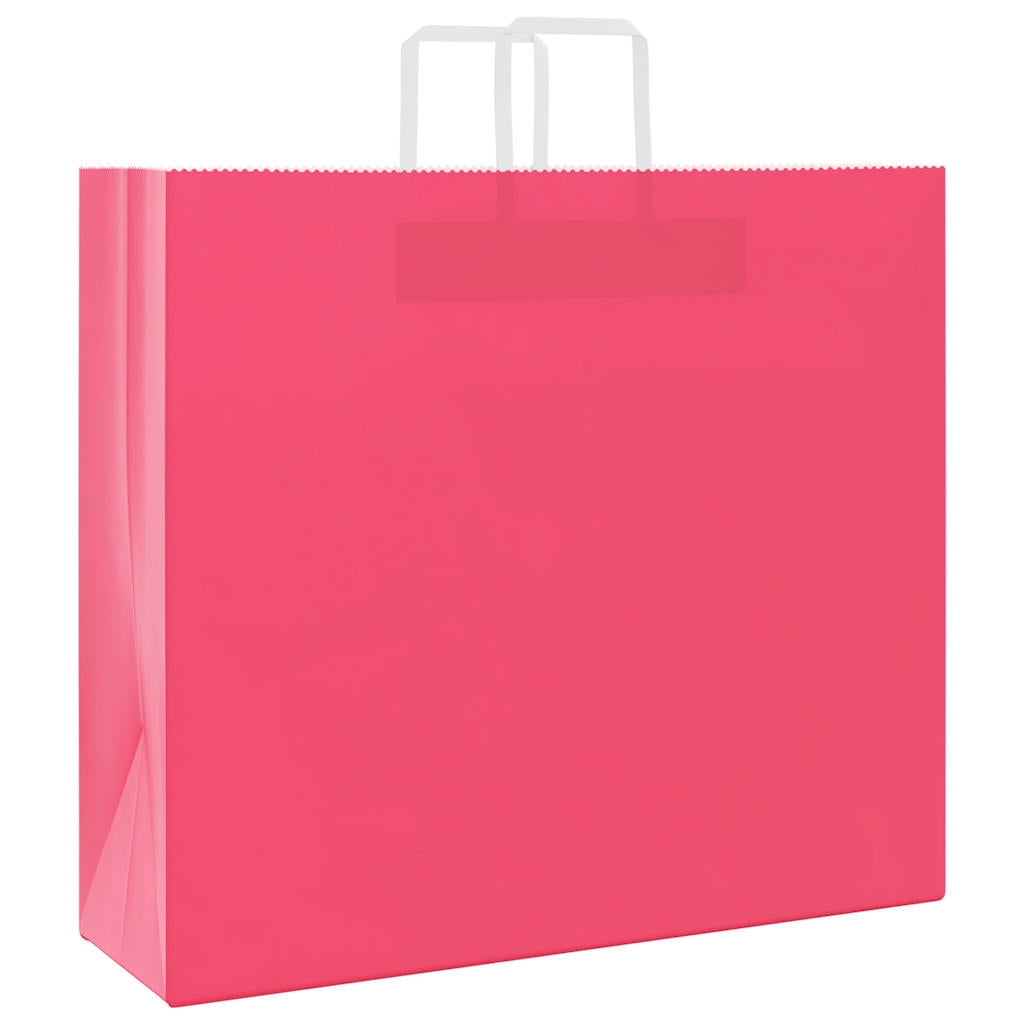 Papiertragetaschen 250 Stk. mit Henkeln Rosa 54x15x49 cm