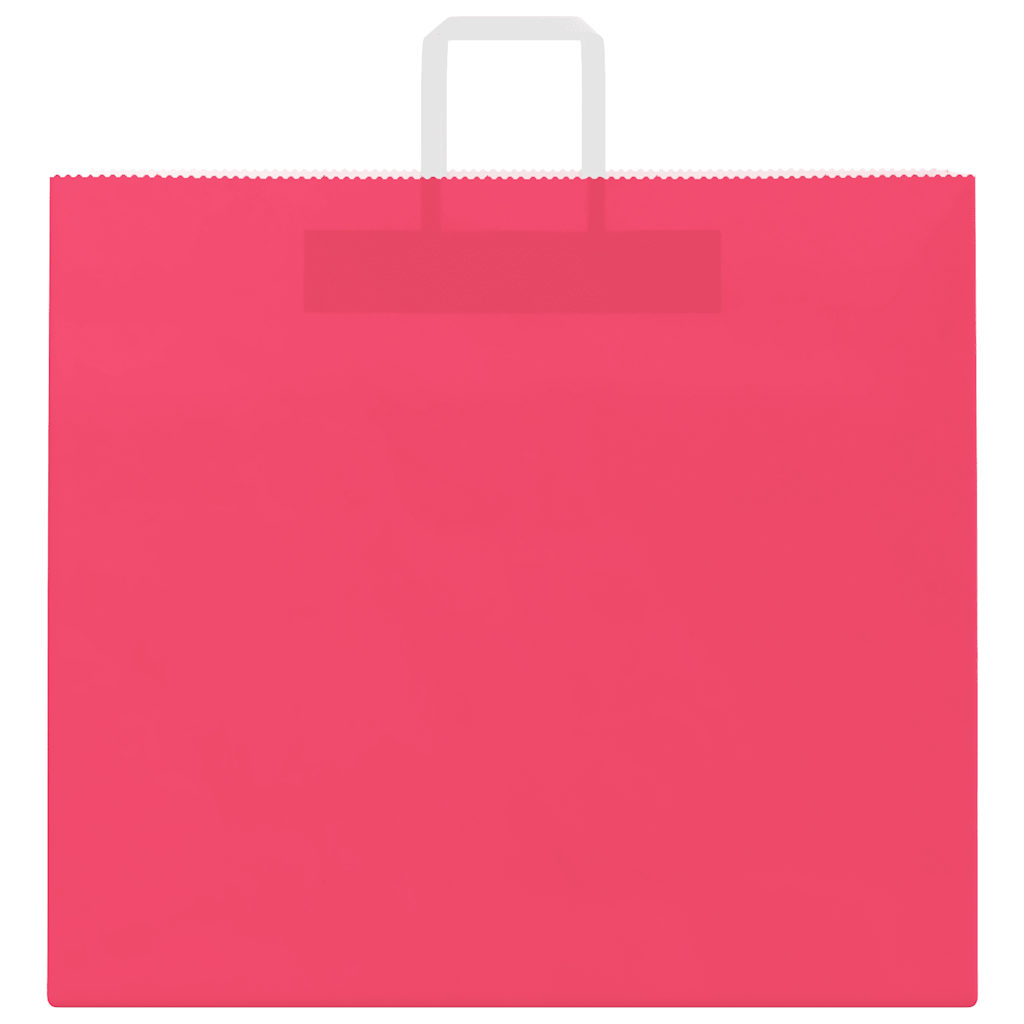 Papiertragetaschen 250 Stk. mit Henkeln Rosa 54x15x49 cm