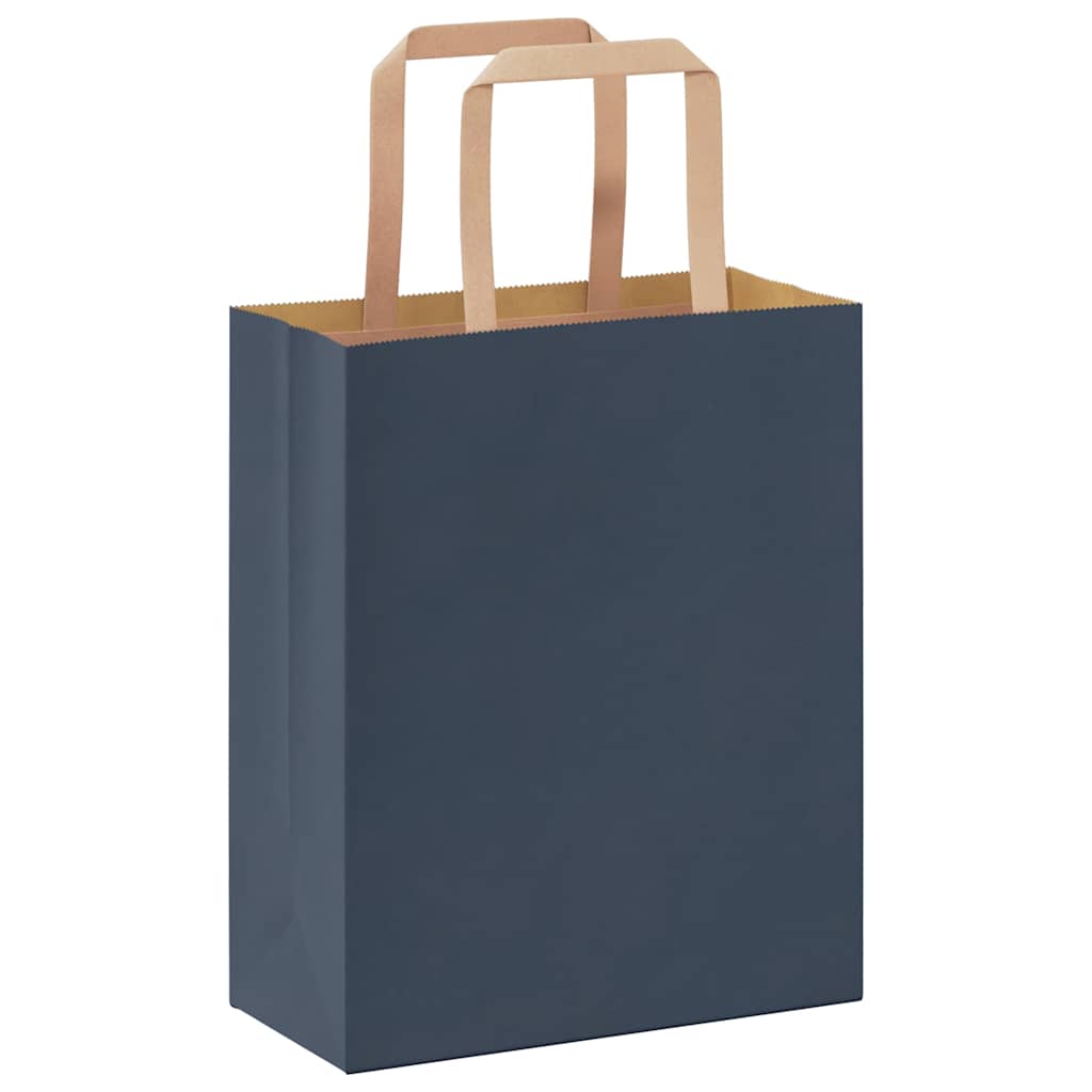 Papiertragetaschen 50 Stk. mit Henkeln Blau 18x8x22 cm
