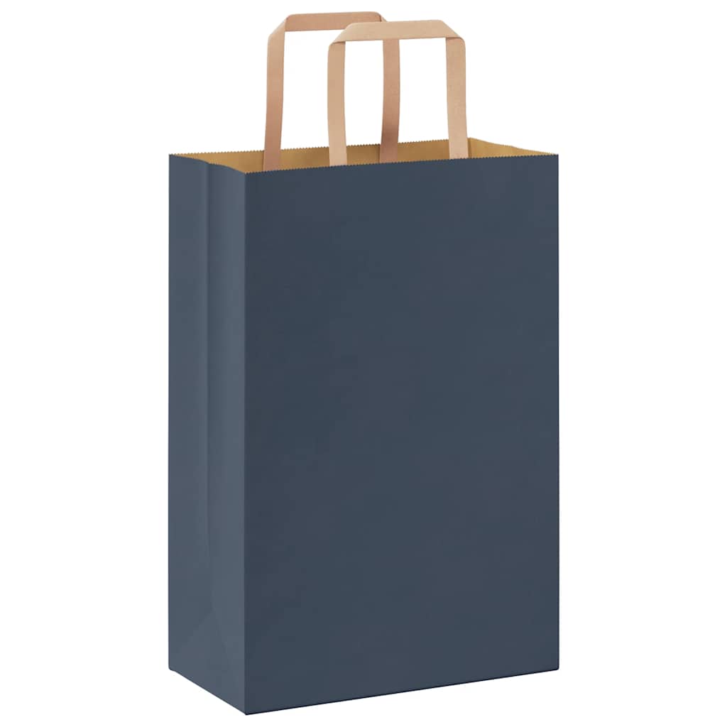 Paper carrier bags 50 pcs. with handles blue 21x11x31 cm