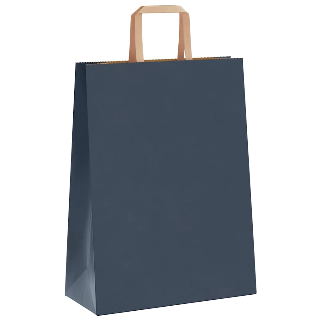 Paper carrier bags 50 pcs. with handles blue 26x12x35 cm