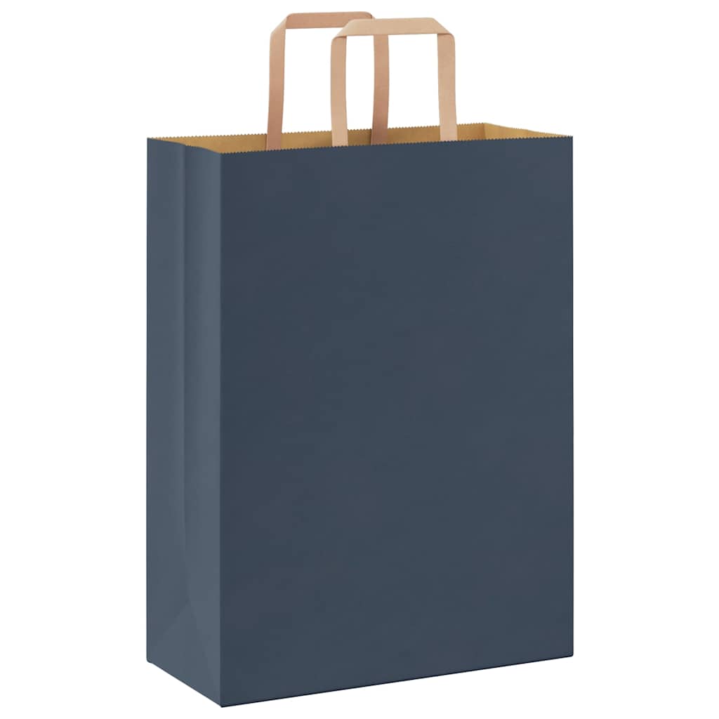 Paper carrier bags 50 pcs. with handles blue 26x12x35 cm