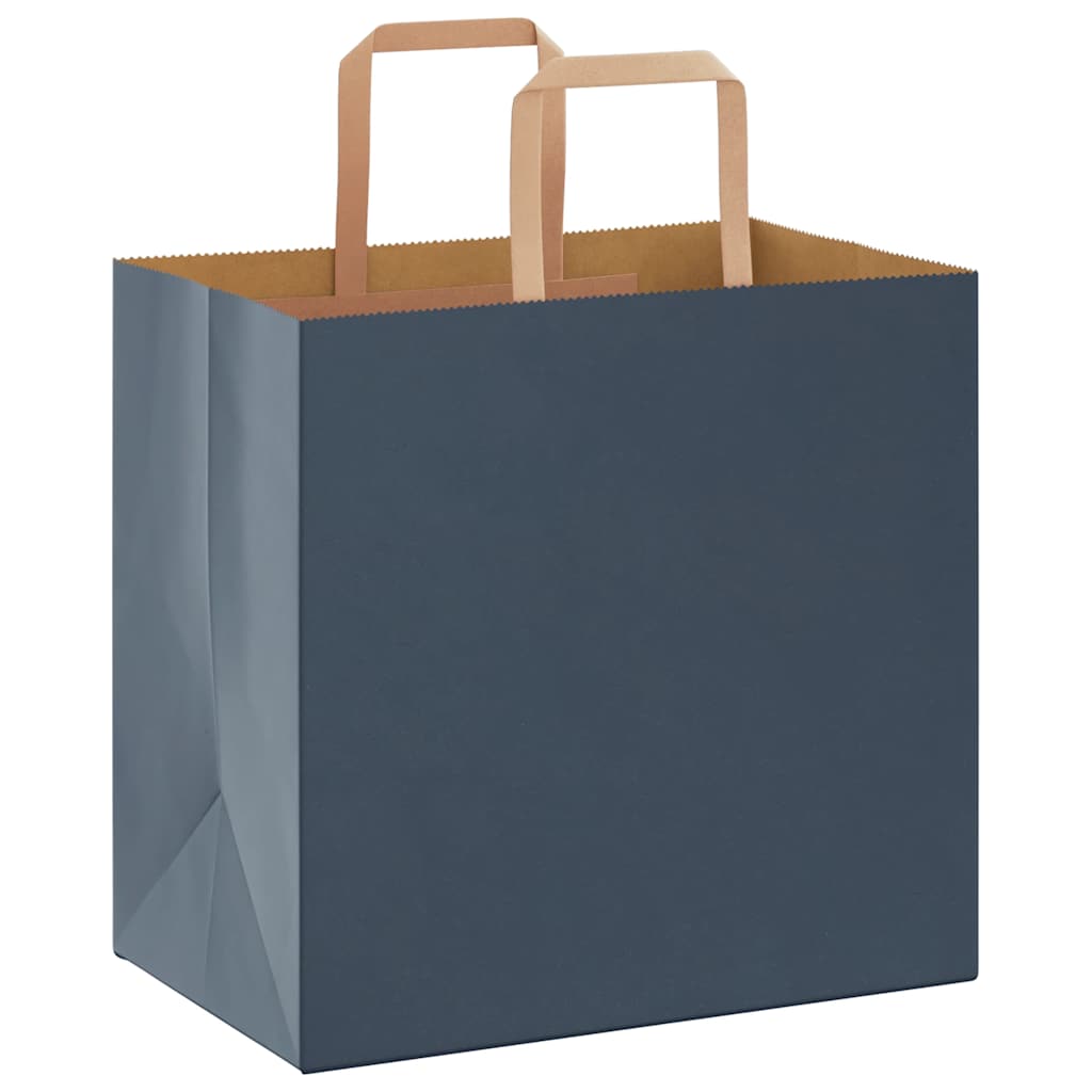 Paper carrier bags 50 pcs. with handles blue 26x17x25 cm