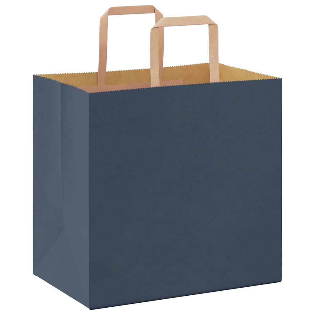 Paper carrier bags 50 pcs. with handles blue 26x17x25 cm