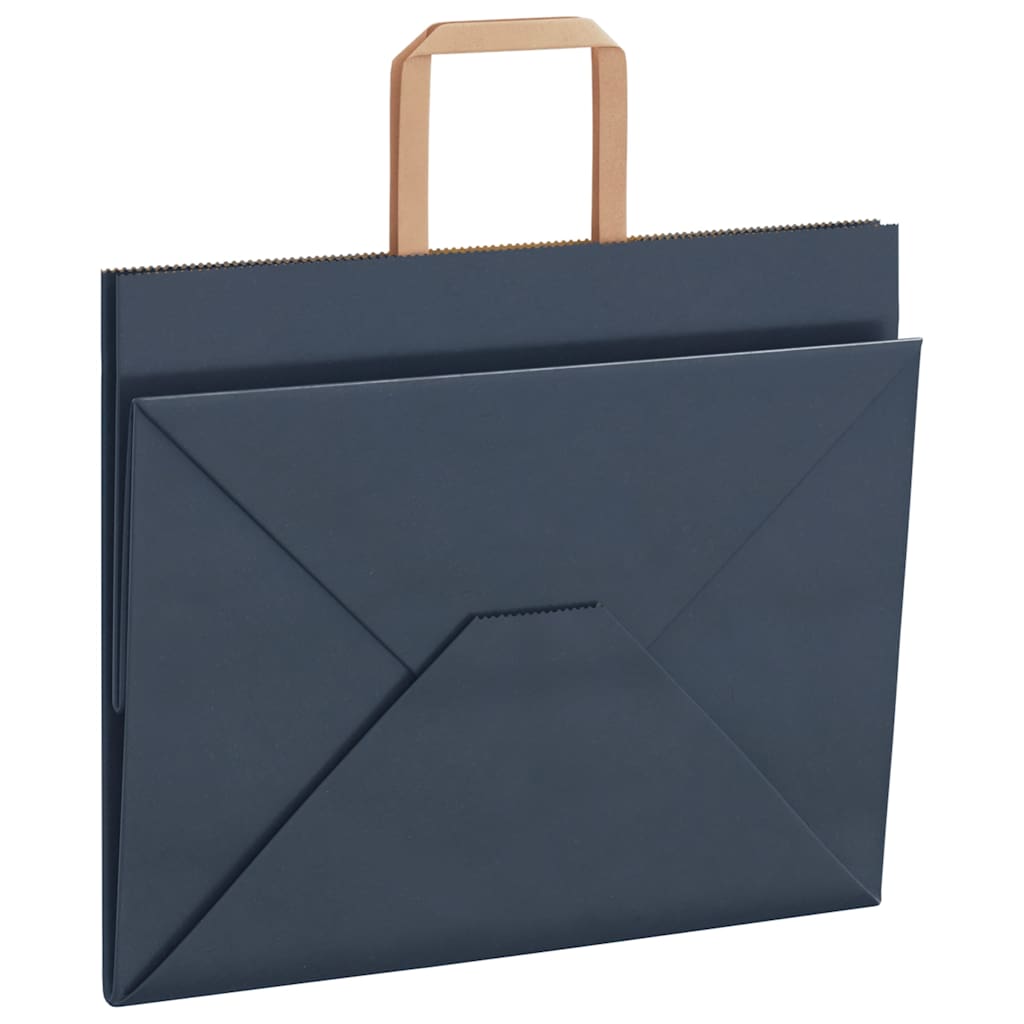 Papiertragetaschen 50 Stk. mit Henkeln Blau 32x22x24 cm
