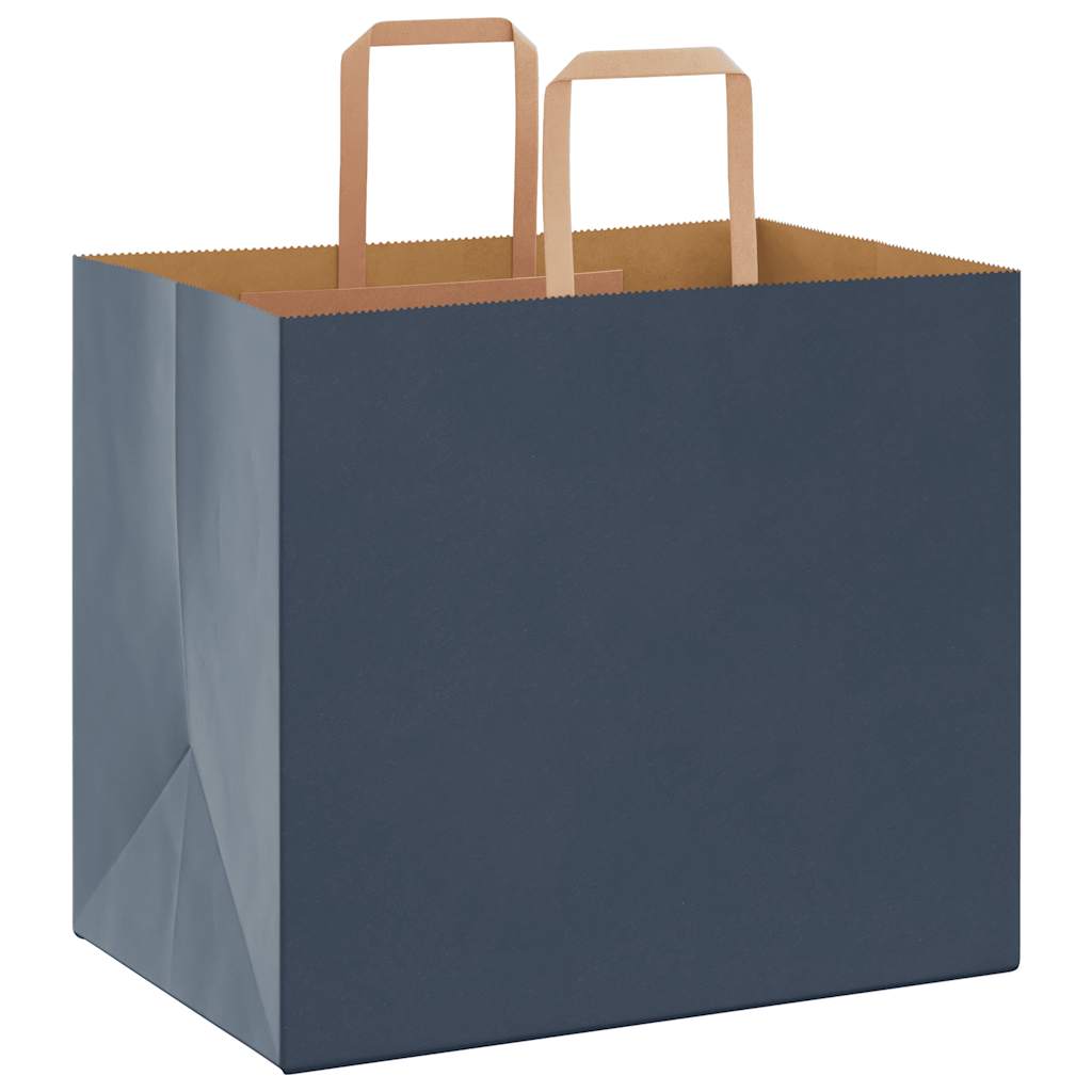 Papiertragetaschen 50 Stk. mit Henkeln Blau 32x22x28 cm