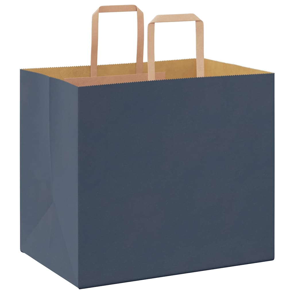 Papiertragetaschen 50 Stk. mit Henkeln Blau 32x22x28 cm