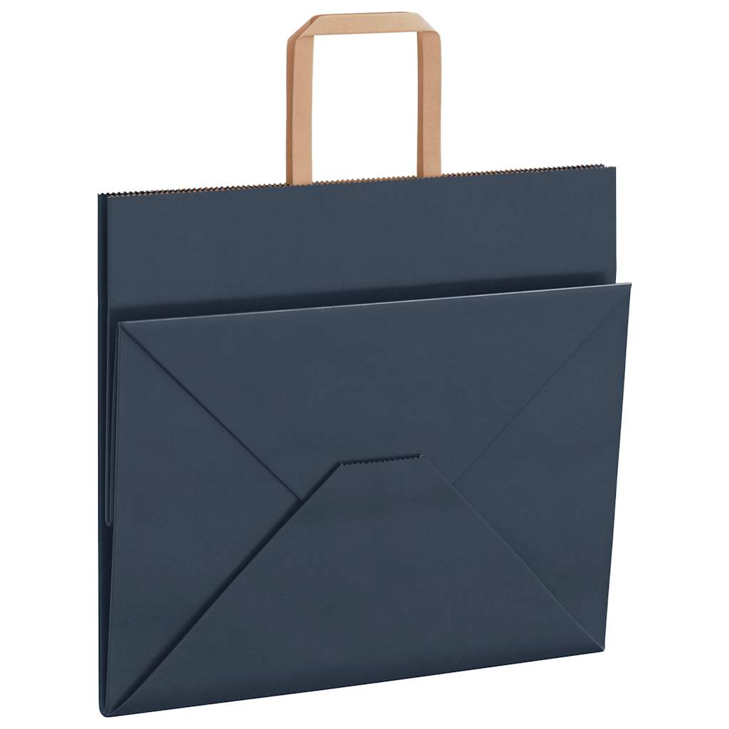 Papiertragetaschen 50 Stk. mit Henkeln Blau 32x22x28 cm