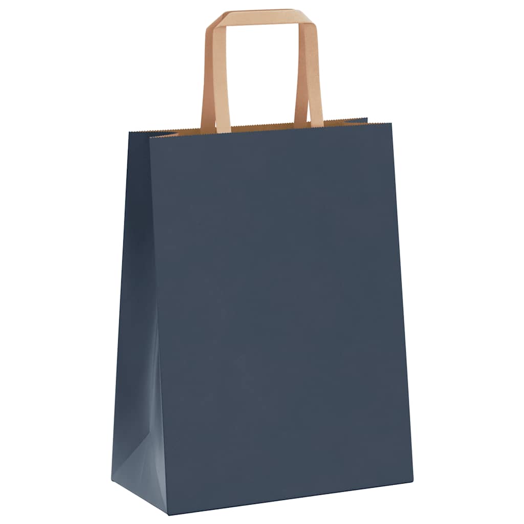 Papiertragetaschen 250 Stk. mit Henkeln Blau 21x11x28 cm