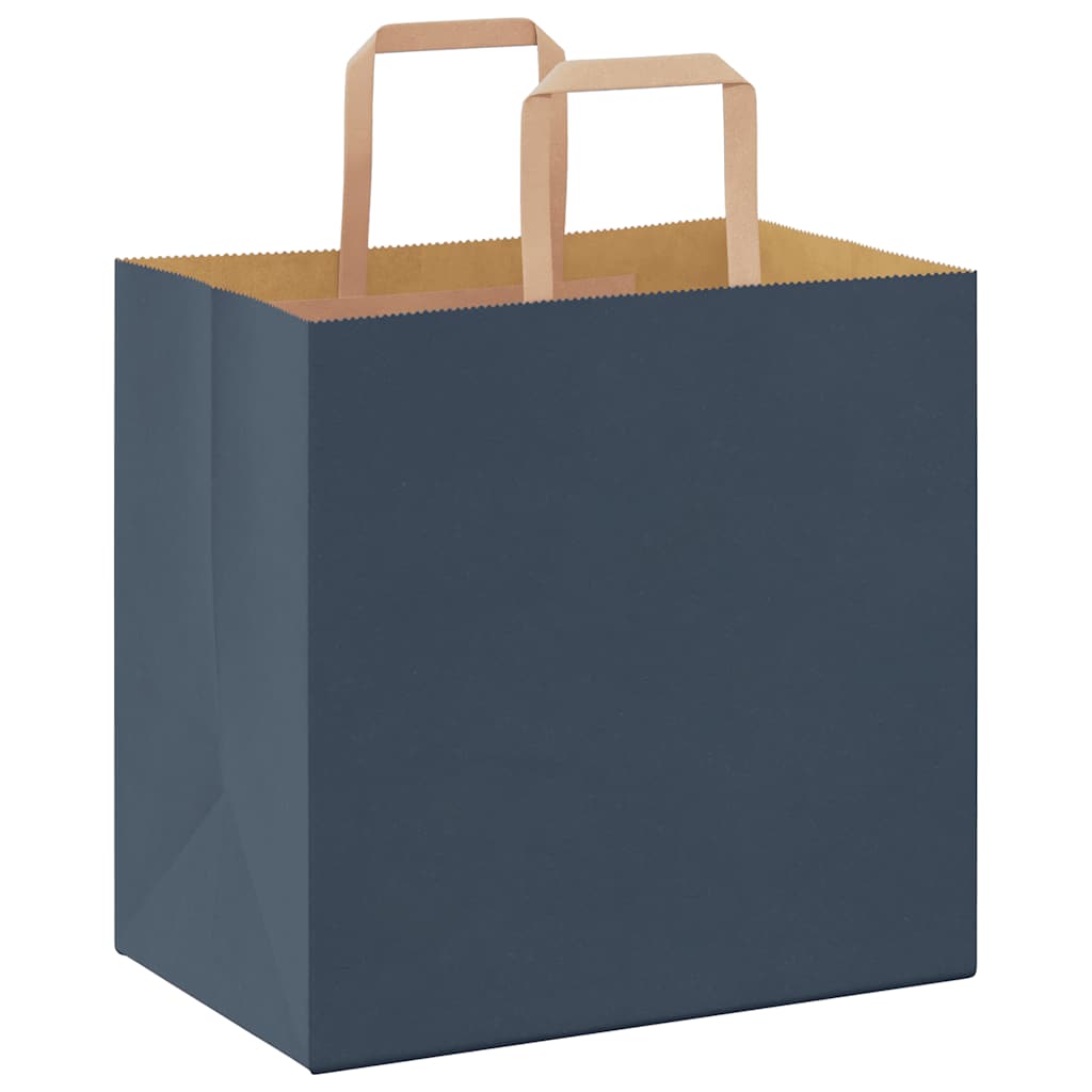 Papiertragetaschen 250 Stk. mit Henkeln Blau 26x17x25 cm