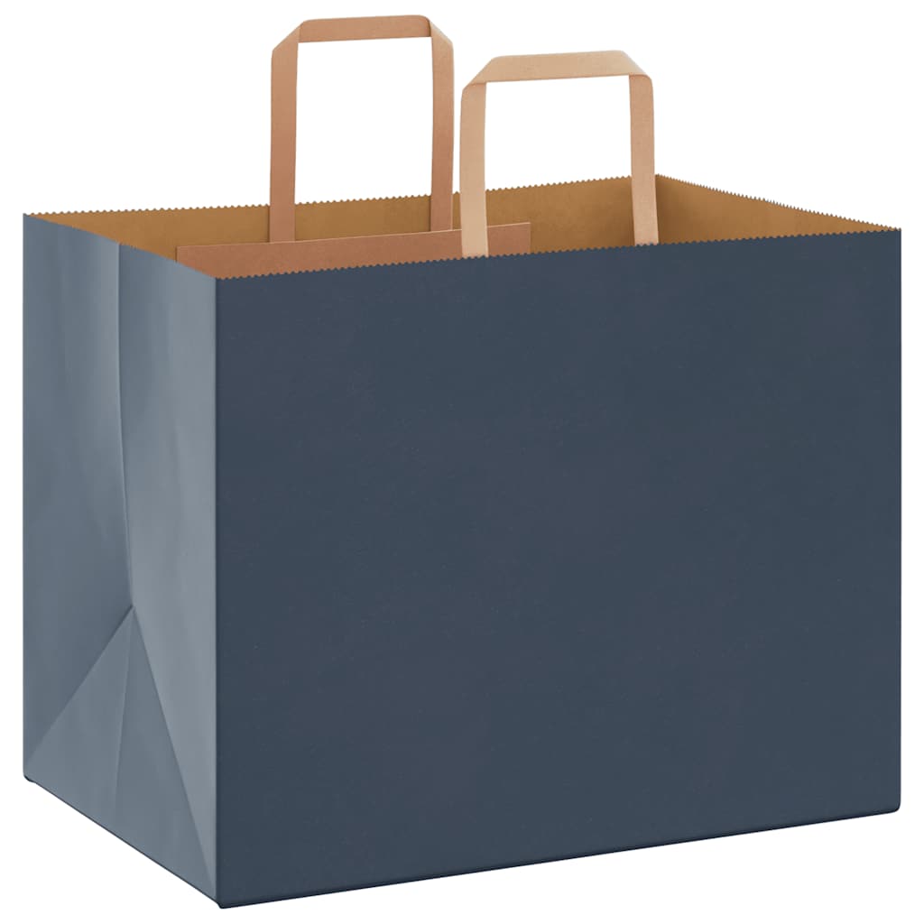 Papiertragetaschen 250 Stk. mit Henkeln Blau 32x22x24 cm