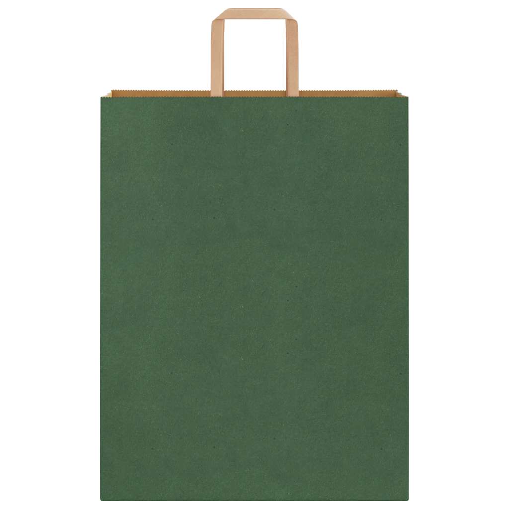 Papiertragetaschen 50 Stk. mit Henkeln Grün 32x12x42 cm
