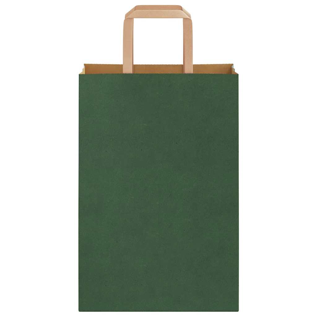 Papiertragetaschen 250 Stk. mit Henkeln Grün 21x11x31 cm