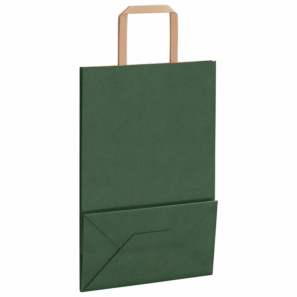 Papiertragetaschen 250 Stk. mit Henkeln Grün 21x11x31 cm