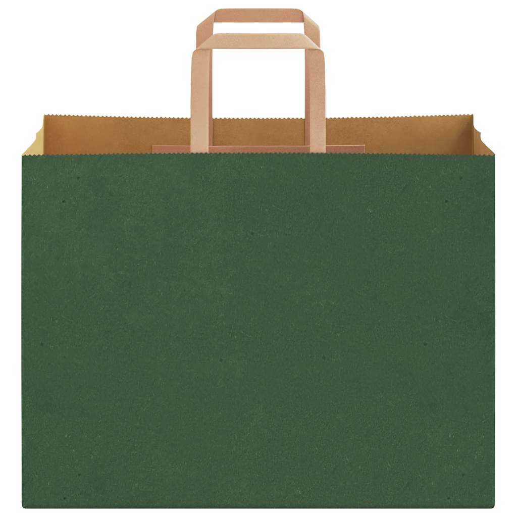 Papiertragetaschen 250 Stk. mit Henkeln Grün 32x17x25 cm