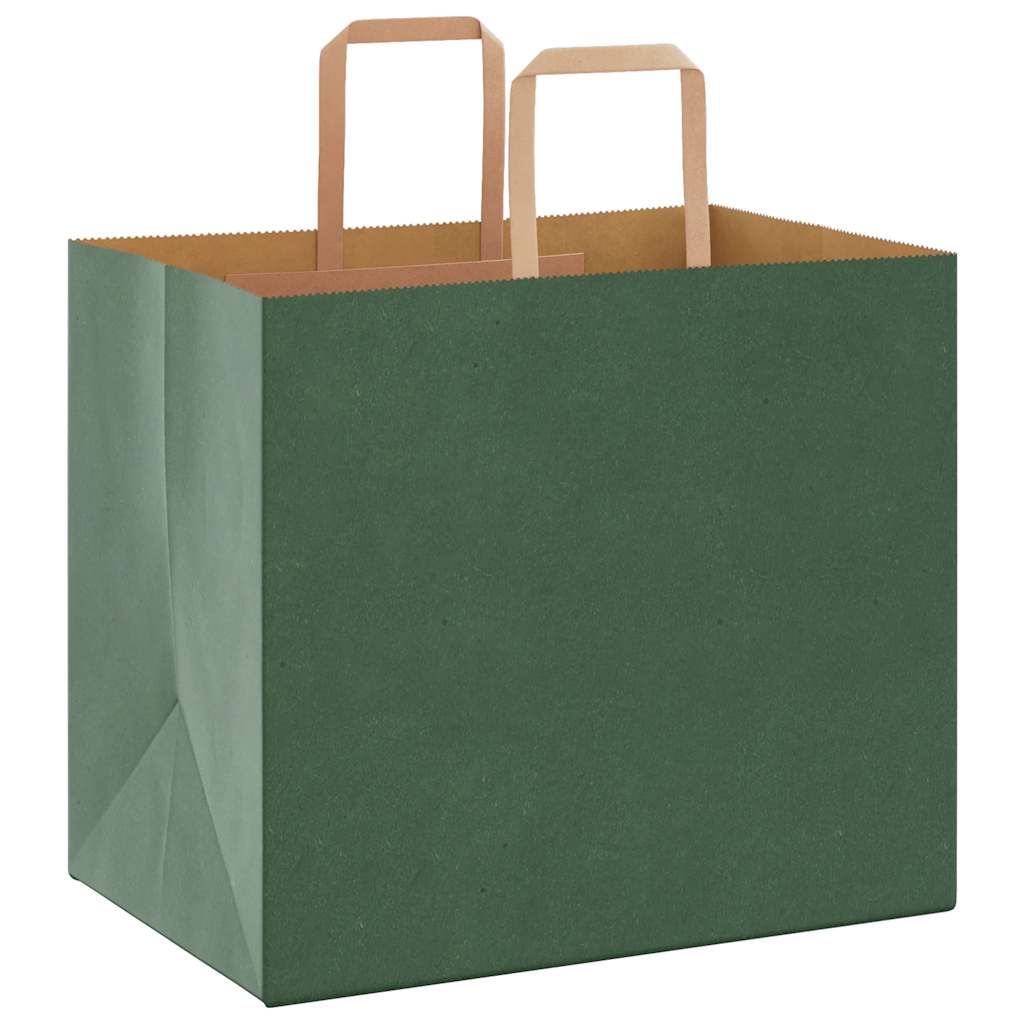Paper carrier bags 250 pcs. with handles Green 32x22x28 cm