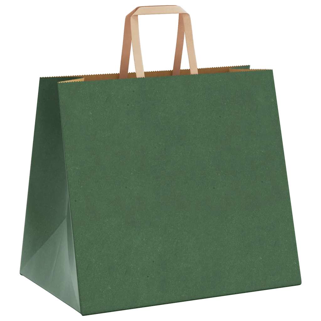 Paper carrier bags 250 pcs. with handles Green 32x22x28 cm