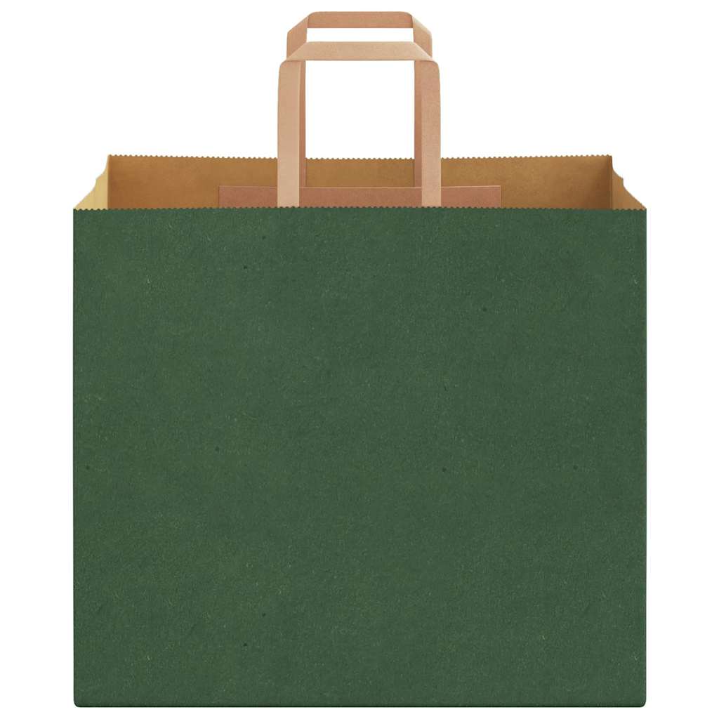 Paper carrier bags 250 pcs. with handles Green 32x22x28 cm