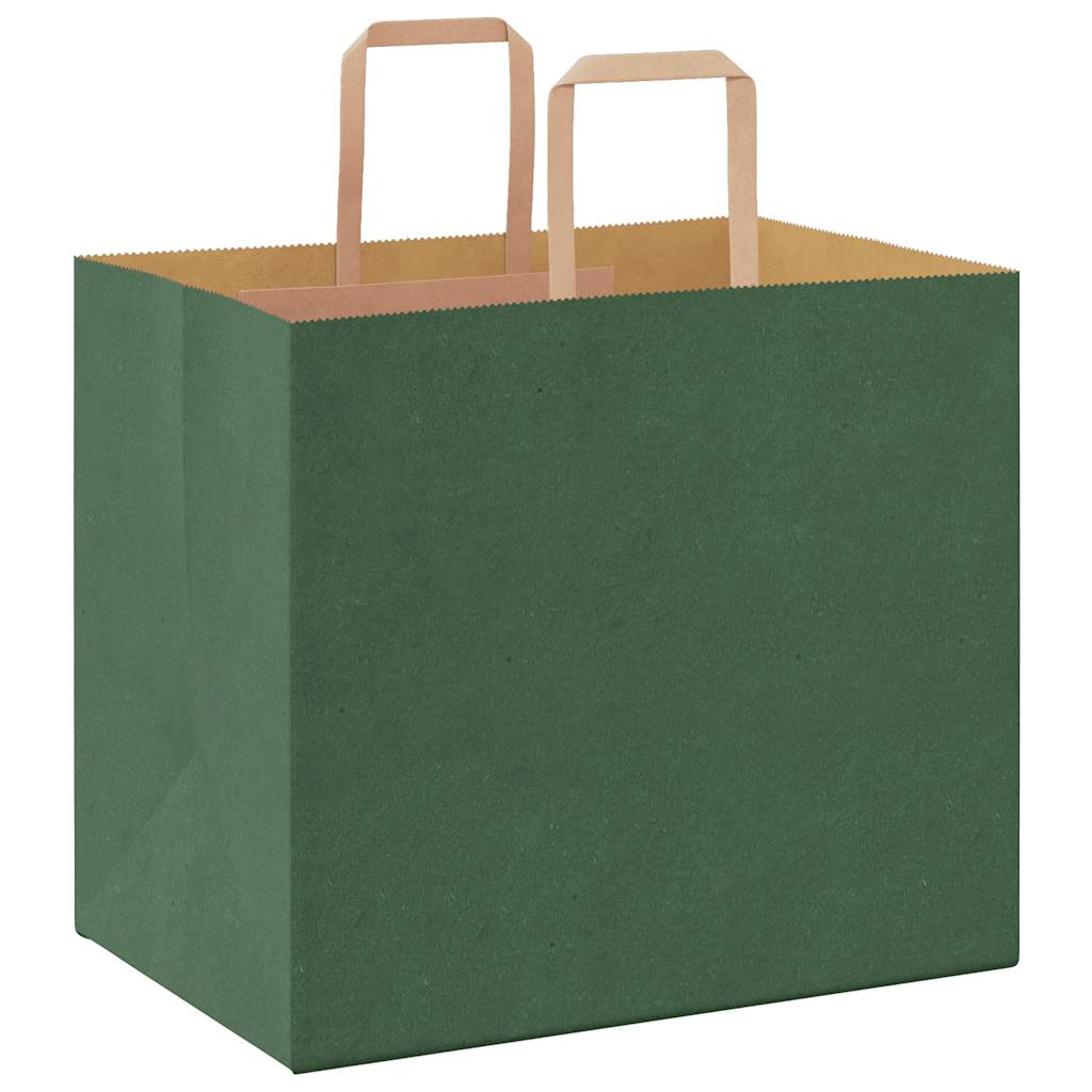 Paper carrier bags 250 pcs. with handles Green 32x22x28 cm
