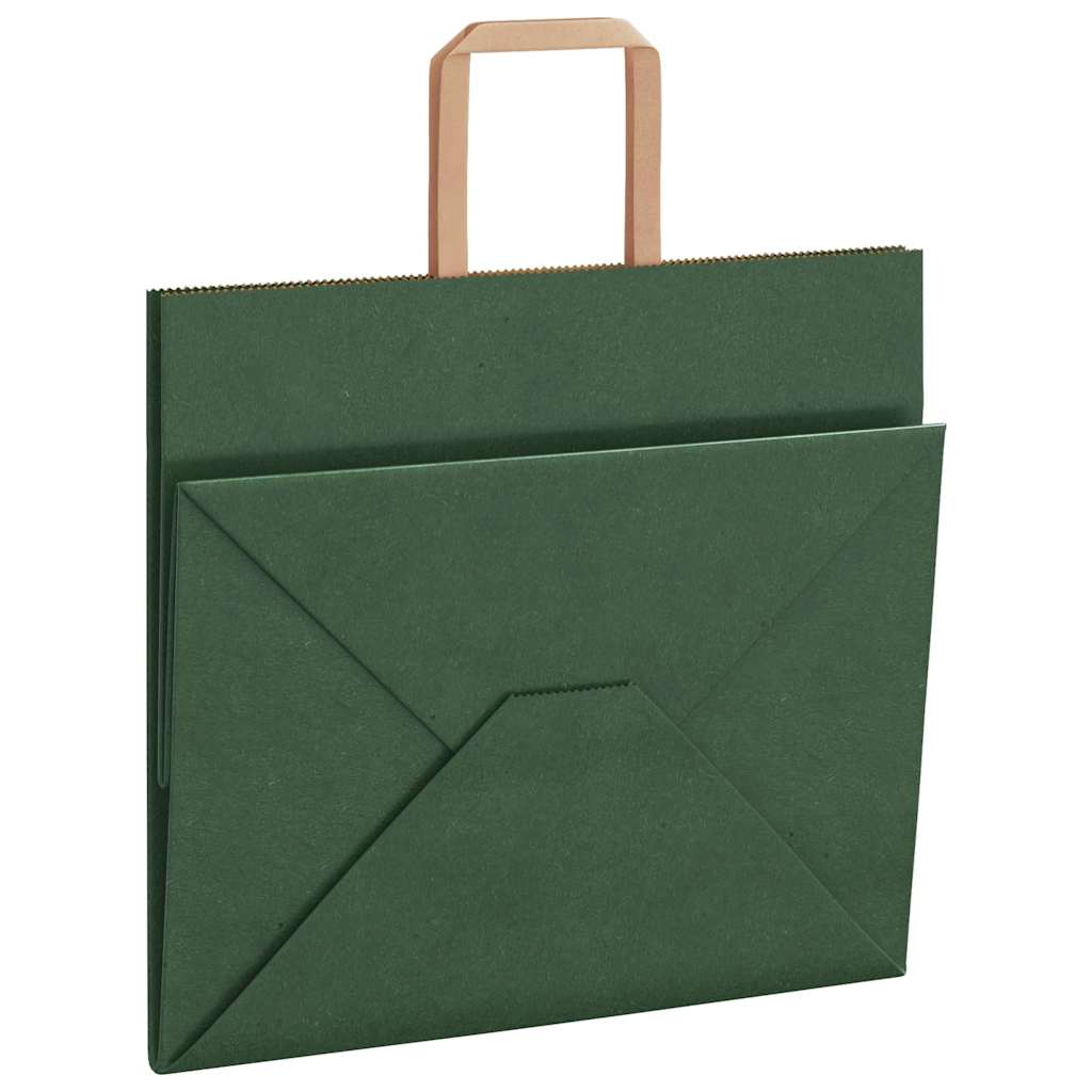 Paper carrier bags 250 pcs. with handles Green 32x22x28 cm