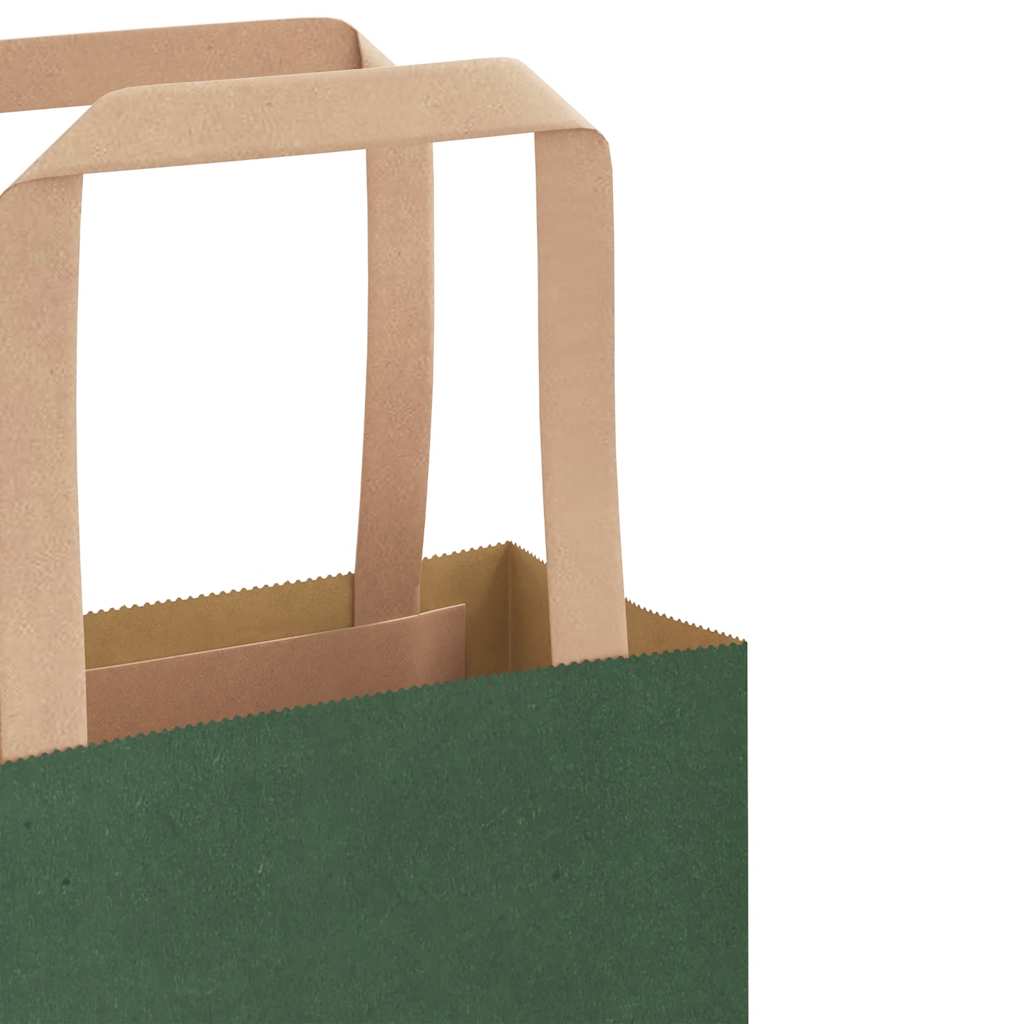 Paper carrier bags 250 pcs. with handles Green 32x22x28 cm