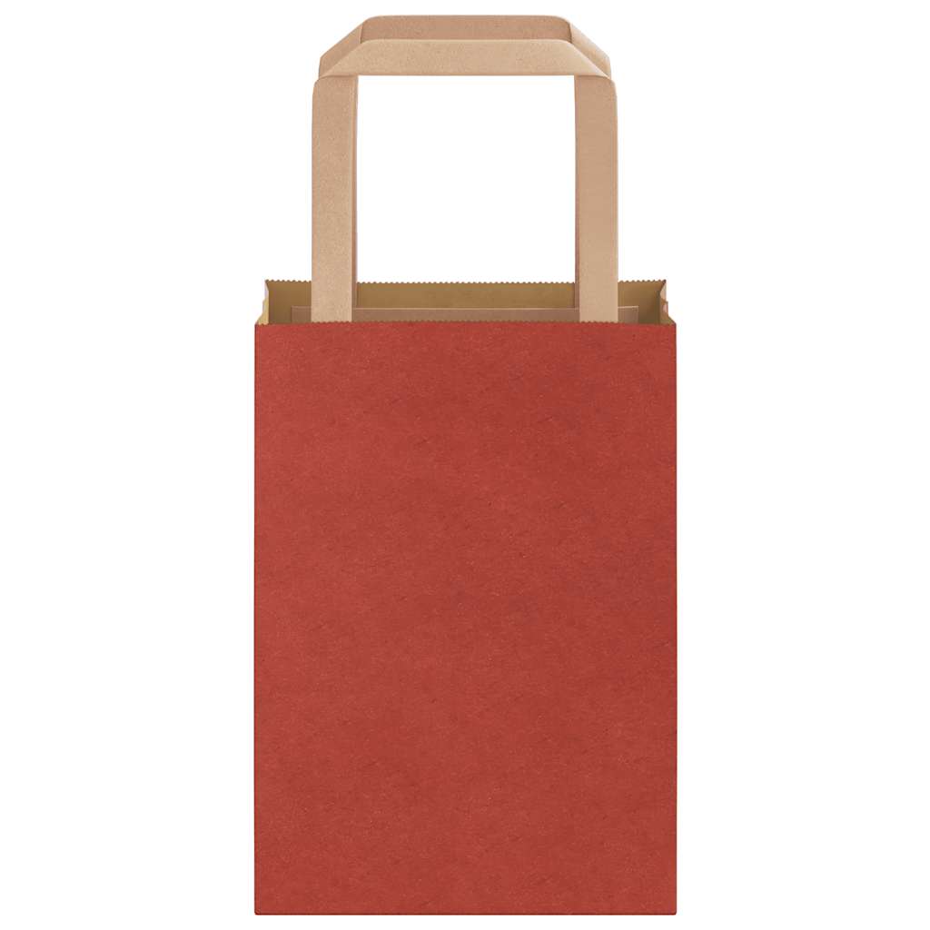 Papiertragetaschen 50 Stk. mit Henkeln Rot 15x8x21 cm