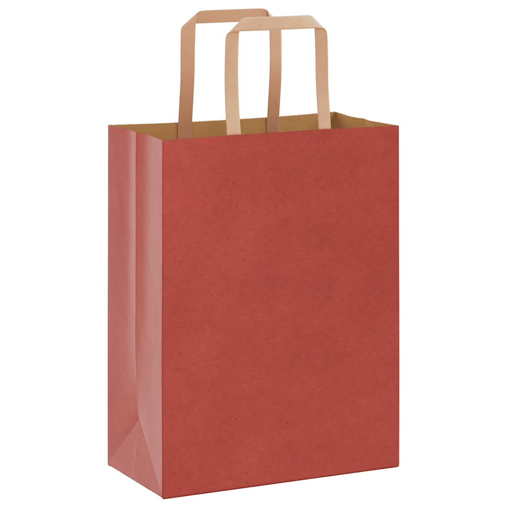 Papiertragetaschen 50 Stk. mit Henkeln Rot 21x11x28 cm