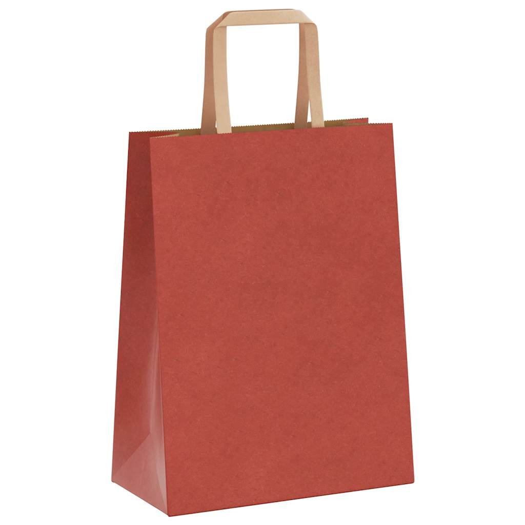 Papiertragetaschen 50 Stk. mit Henkeln Rot 21x11x28 cm