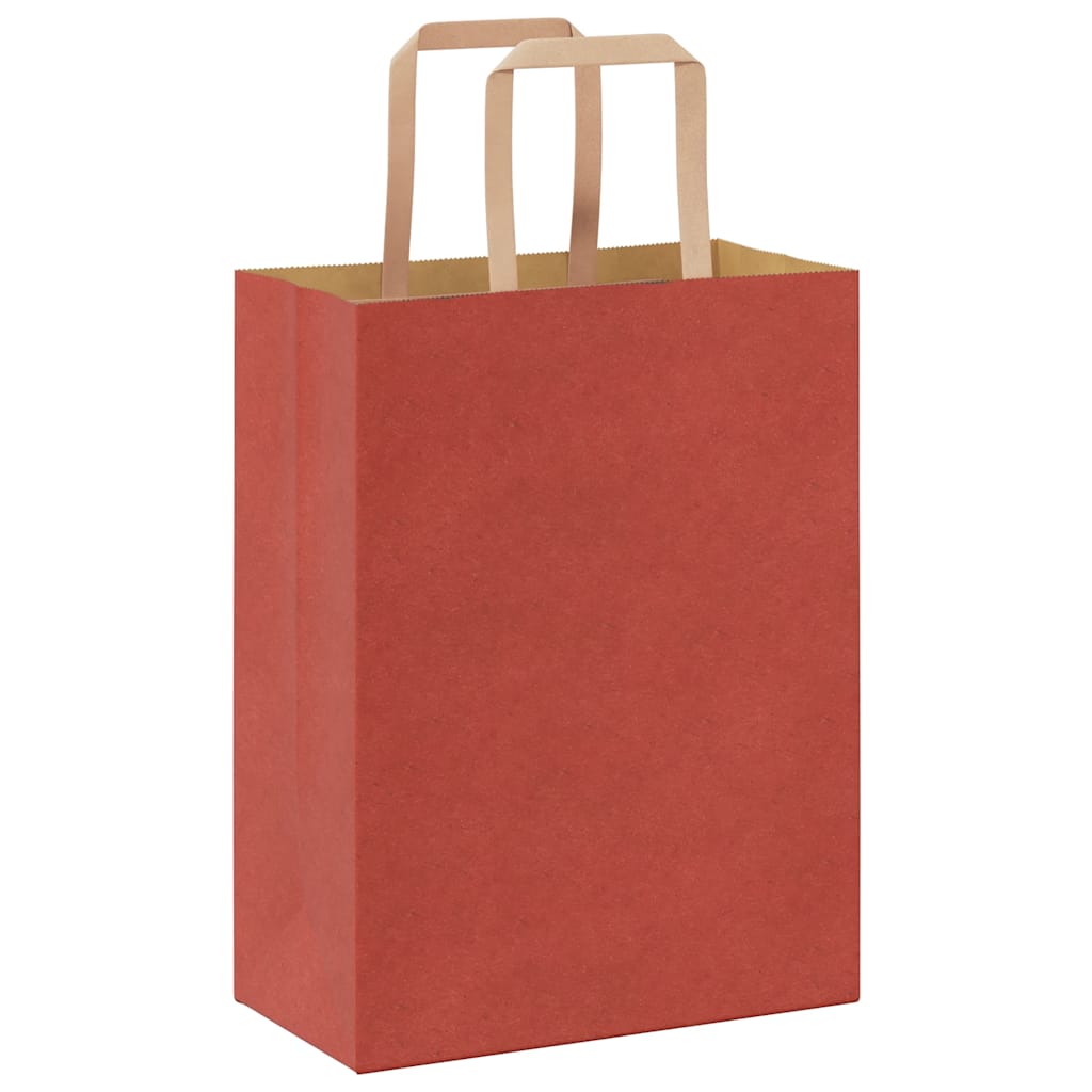 Papiertragetaschen 50 Stk. mit Henkeln Rot 21x11x28 cm