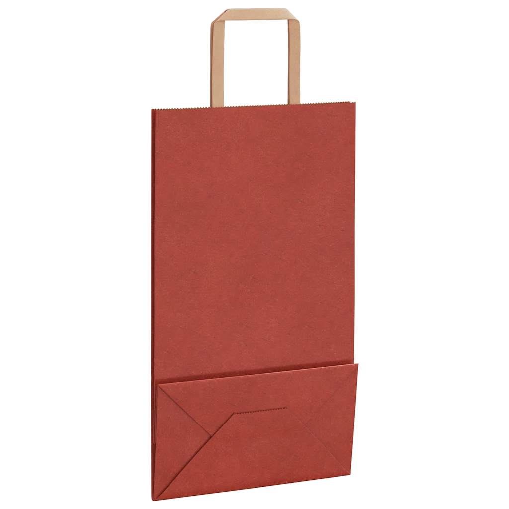 Papiertragetaschen 50 Stk. mit Henkeln Rot 21x11x36 cm