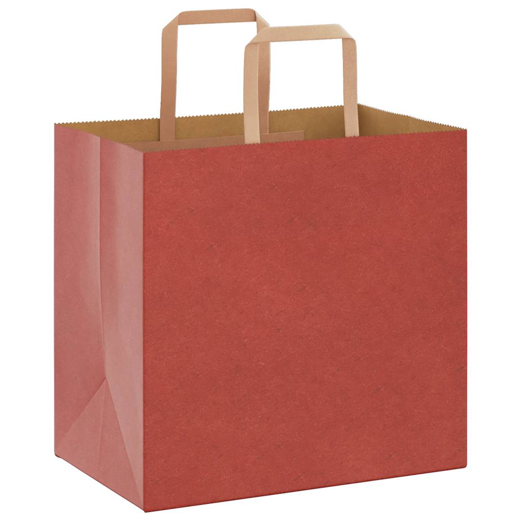 Paper carrier bags 50 pcs. with handles red 26x17x25 cm